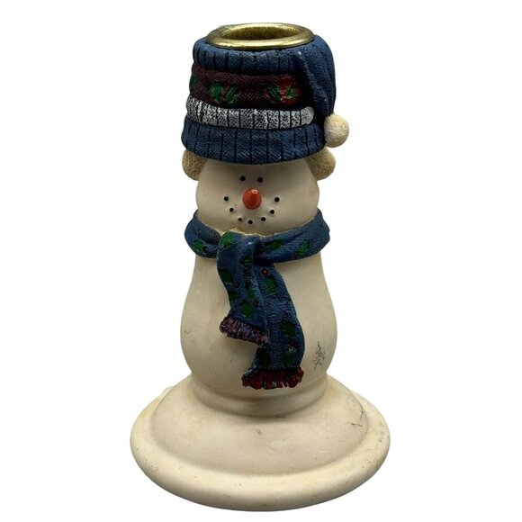 Vintage Christmas Growth Cooperate 2000 Snowman Taper Candle Holder READ - Picture 1 of 8